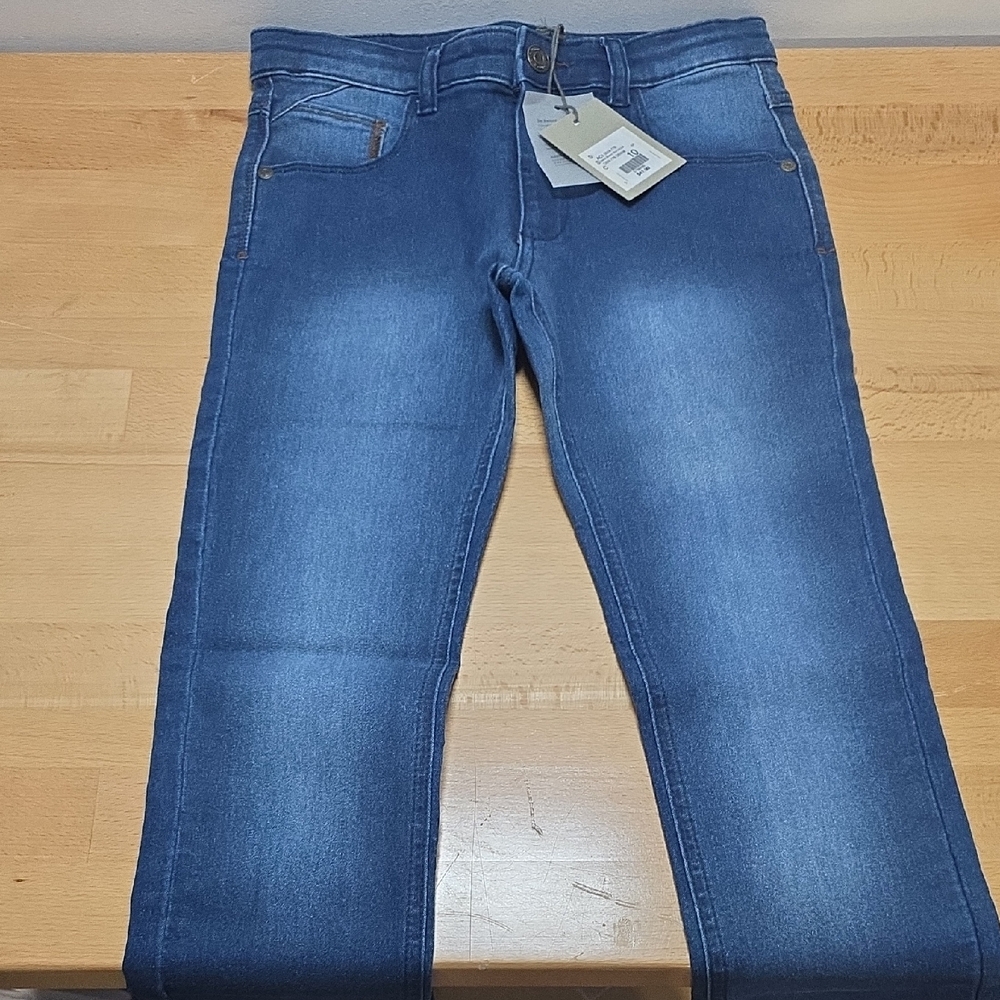 Classic Blue Denim Jeans with Faded Wash